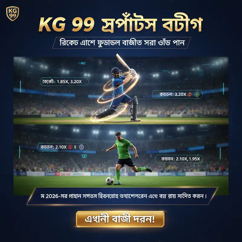 KG 99 ক্রিকেট এবং ফুটবল বেটিং ইন্টারফেস